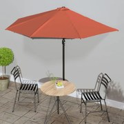 vidaXL Balkonparasol half met aluminium paal 300x150x253 cm terracotta