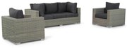 Stoel en Bank Loungeset 5 personen Wicker Taupe  Garden Collections Toronto