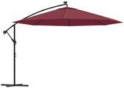 vidaXL Zweefparasol met LED-verlichting 350 cm bordeauxrood