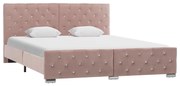 vidaXL Bedframe stof roze 160x200 cm