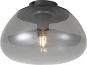 Design plafondlamp gunmetal met smoke glas - Giselle