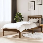 vidaXL Bedframe massief hout honingbruin 75x190 cm 2FT6 small single