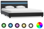 vidaXL Bedframe met LED kunstleer grijs 120x200 cm