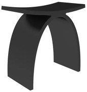 ZEZA Solid Badkamerkrukje - 42.5x23x42cm - solid surface - mat zwart FS709-425 Black