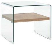 vidaXL Salontafel 50x50x45 cm gehard glas transparant