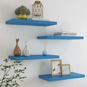 vidaXL Wandschappen zwevend 4 st 60x23,5x3,8 cm MDF blauw