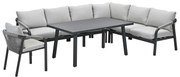 Garden Impressions Tarera lounge dining set 6-delig incl stoel - donker grijs