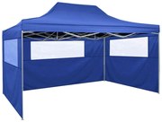 vidaXL Vouwtent met 3 wanden 3x4,5 m blauw