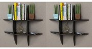 vidaXL Wandplanken 2 st zwart