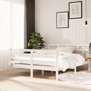 vidaXL Bedframe massief grenenhout wit 140x190 cm