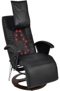 vidaXL Shiatsu massagestoel kunstleer zwart