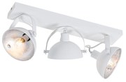 Industriële plafondlamp wit met zilver 3-lichts verstelbaar - Magnax