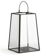 Kaarshouder in glas en messing of zwart metaal, Uyova