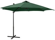 vidaXL Zweefparasol met paal en LED-verlichting 300 cm groen