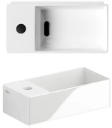 Clou New Flush fontein 35x18cm inclusief plug met kraangat links Keramiek Wit CL/03.03432.01