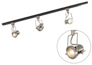 Modern railsysteem met 3 Spot / Opbouwspot / Plafondspots staal 1-fase - Iconic Suplux Modern GU10 Binnenverlichting Lamp