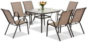 Tuintafel Modena bruin voor 6 personen met vierkante tafel Garden Point
