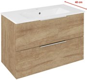 Sapho Cirasa Compact wastafel onderkast 78x39x54cm eiken
