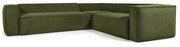 Kave Home Blok Moderne Hoekbank Ribstof Groen 320 X 290 Cm