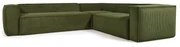 Kave Home Blok Moderne Hoekbank Ribstof Groen 320 X 290 Cm