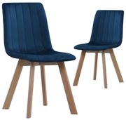 vidaXL Eetkamerstoelen 2 st fluweel blauw