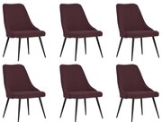 vidaXL Eetkamerstoelen 6 st stof paars