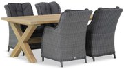 Tuinset 4 personen 200 cm Wicker Zwart Garden Collections Buckingham/Oregon