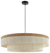 Hanglamp in raffia met franjesØ86 cm, Kavi.