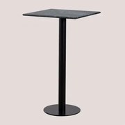 Vierkante Hoge Barkruktafel 60x60 Cm In Rocher Marmer Groen Marmer & Zwart - Sklum