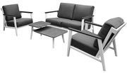 Albina stoel bank loungeset 4 delig aluminium wit