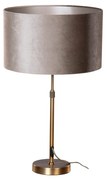 Tafellamp brons met velours kap taupe 35cm - Parte Modern, Klassiek / Antiek E27 rond Binnenverlichting Lamp