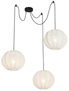Japandi hanglamp wit zijden 30cm 3-lichts - Plu