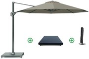 Zweefparasol  Ø3m T1 (incl. voet + hoes) taupe Taupe-naturel-bruin Platinum Voyager
