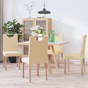 vidaXL Eetkamerstoelen 4 st stof crèmekleurig