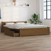 vidaXL Bedframe met lades honingbruin 120x200 cm