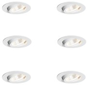 Set van 6 inbouwspots wit 6,8cm incl. LED 545 lm dimbaar IP65 - Gaius