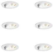 Set van 6 inbouwspots wit 6,8cm incl. LED 750 lm dimbaar IP65 - Gaius Modern IP65 rond Binnenverlichting Lamp