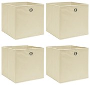 vidaXL Opbergboxen 4 st 32x32x32 cm stof crèmekleurig