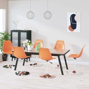 vidaXL Eetkamerstoelen draaibaar 6 st polypropeen oranje