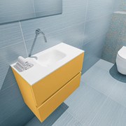 Mondiaz Ada 60cm toiletmeubel ocher met wastafel talc midden zonder kraangat