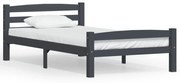 vidaXL Bedframe massief grenenhout donkergrijs 100x200 cm