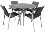 Nancy New Valley dining tuinset 120x74 cm 5 delig aluminium wit