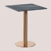 Cosmopolitan Vierkante Marmeren Bartafel Groen Marmer & ↔︎ 60 Cm & Roségoud - Sklum
