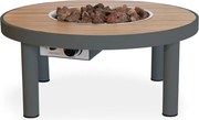 Happy Cocooning Riviera 80 - Vuurtafel - Anthracite - Aluminium & Acaciahout