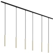 Modern railsysteem met 6 hanglampen beige met zwart 1-fase - Slimline Keno G9 Binnenverlichting Lamp