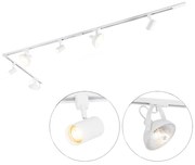 1-fase railsysteem met 6 Spot / Opbouwspot / Plafondspots wit verstelbaar - Magnax Jeana Modern GU10 Binnenverlichting Lamp