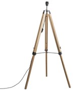 Landelijke vloerlamp hout - Tripod Design, Industriele / Industrie / Industrial, Retro Binnenverlichting Lamp