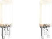 Set van 2 G9 3-staps dimbare LED lampen opaal 4.5W 500 lm 4000K
