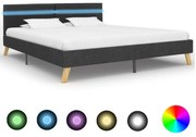 vidaXL Bedframe met LED stof donkergrijs 180x200 cm