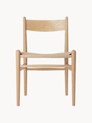 Houten stoel CH36 met handgeweven zitting